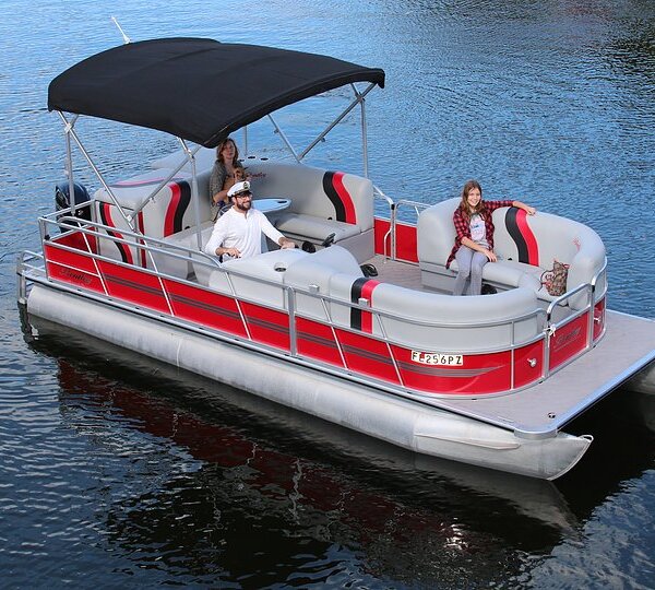 24' Red Bentley Pontoon
