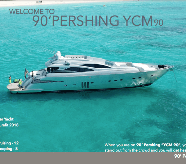 90' Pershing Miami boat charter